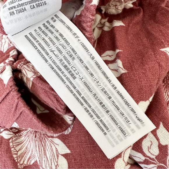 Abercrombie tropical flower linen blend pants - Picture 6 of 7